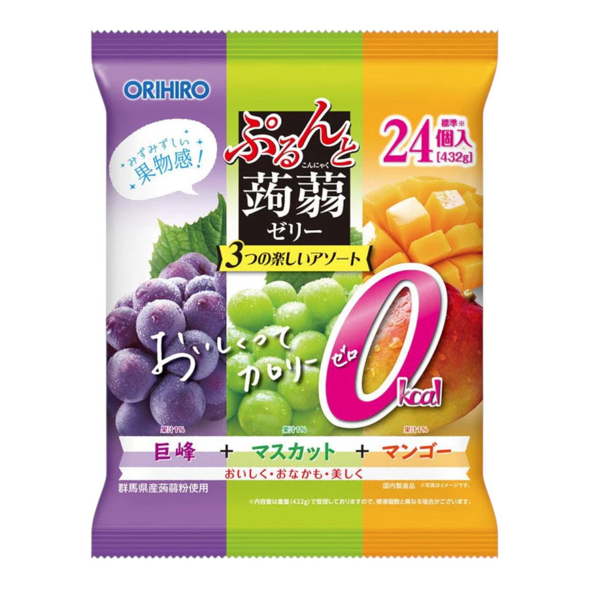 Orihiro Konjac Jelly Large Bag Kyoho Grape + Muscat + Mango (15.24