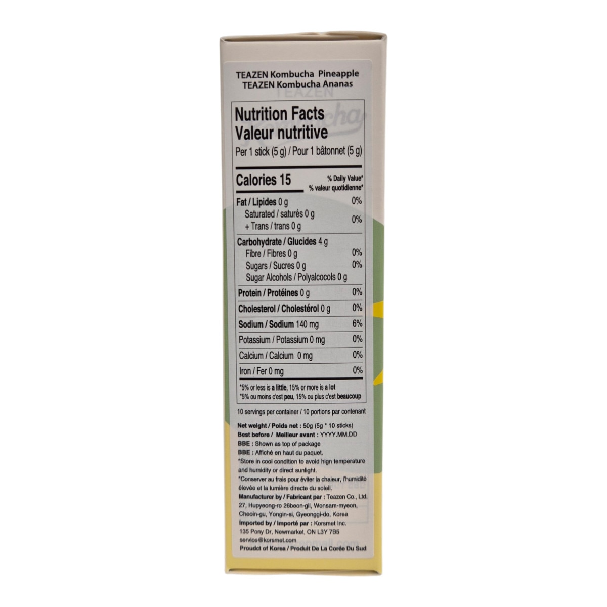 Teazen Pineapple Falvored Kombucha (10x0.17oz) ｜ 大统华超级市场美国