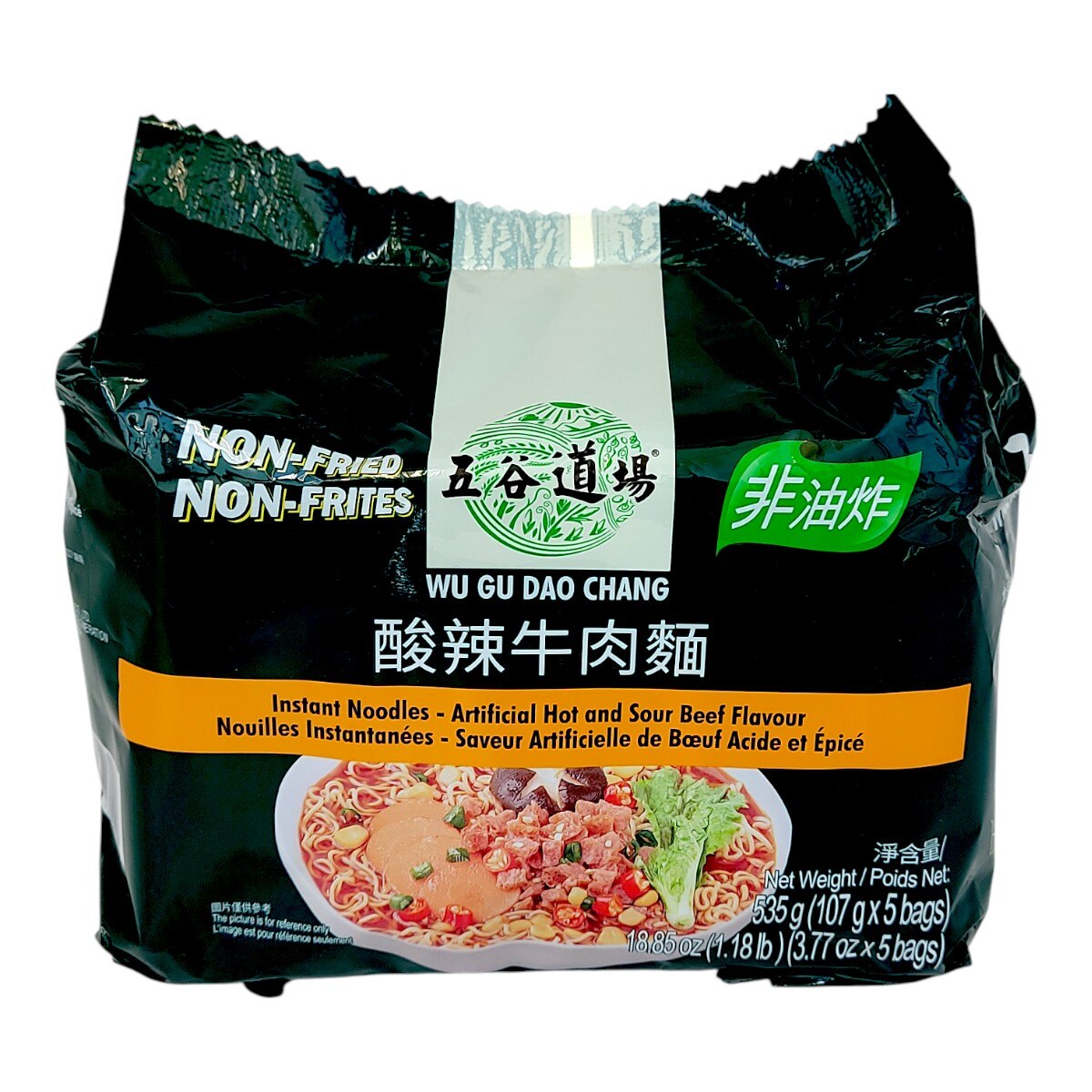 Wu Gu Dao Chang Instant Noodles - Hot and Sour Beef Flavor (5x3