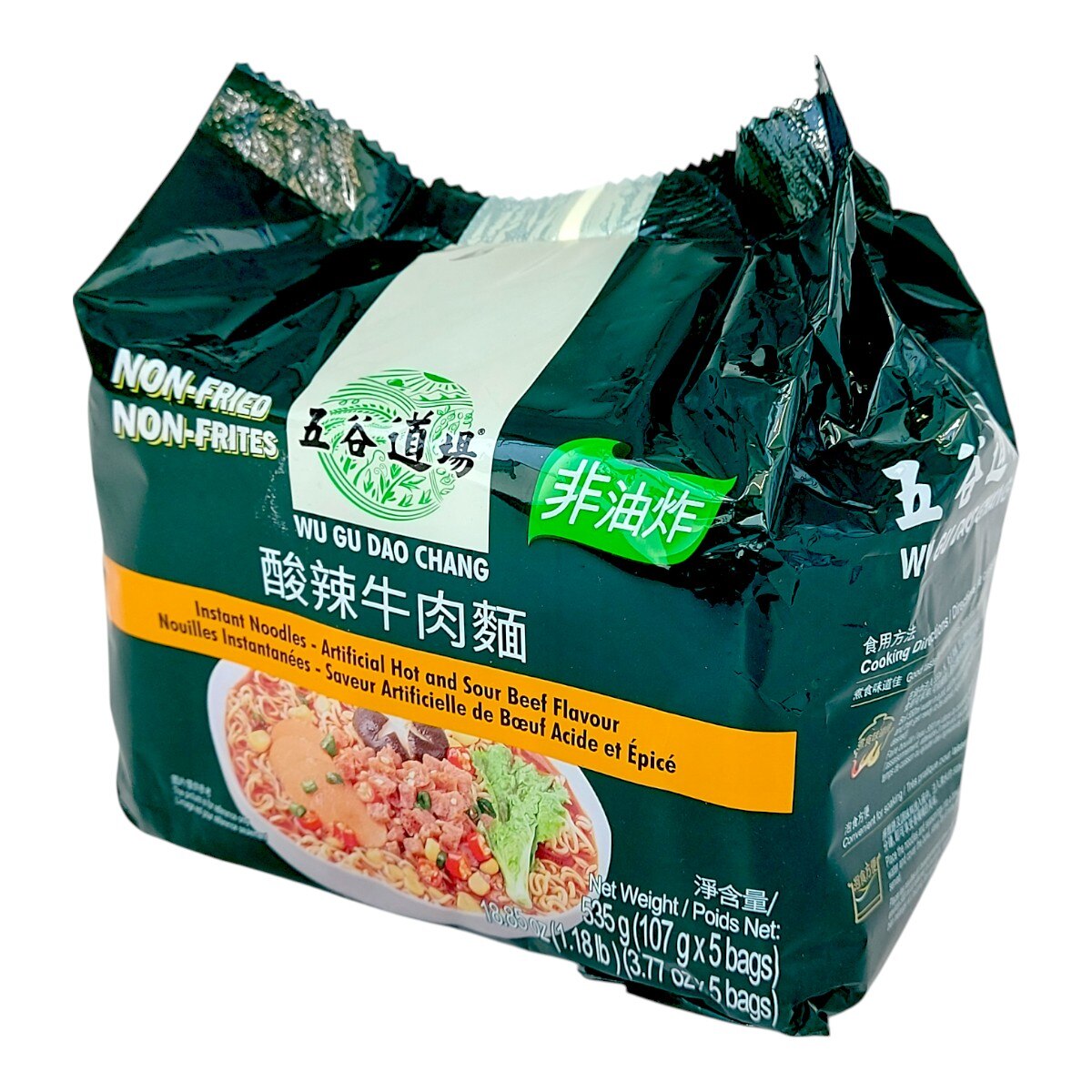 Wu Gu Dao Chang Instant Noodles - Hot and Sour Beef Flavor (5x3