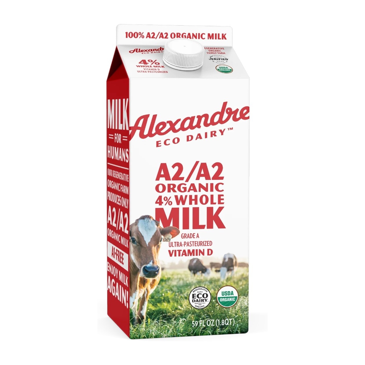 Alexandre Family Farm Eco Dairy A2/A2 2% Fat Organic Whole Milk