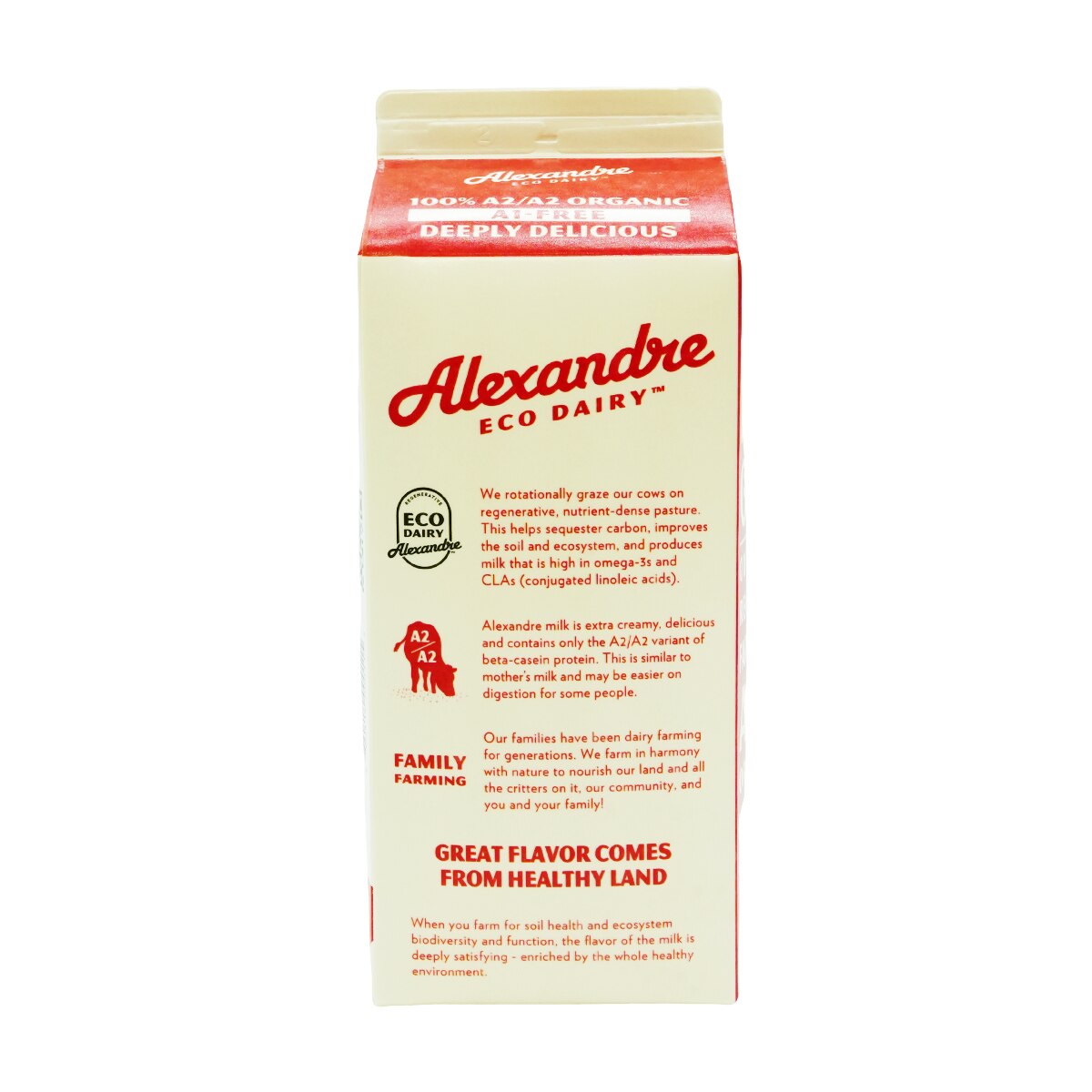 Alexandre Family Farm Eco Dairy A2/A2 2% Fat Organic Whole Milk