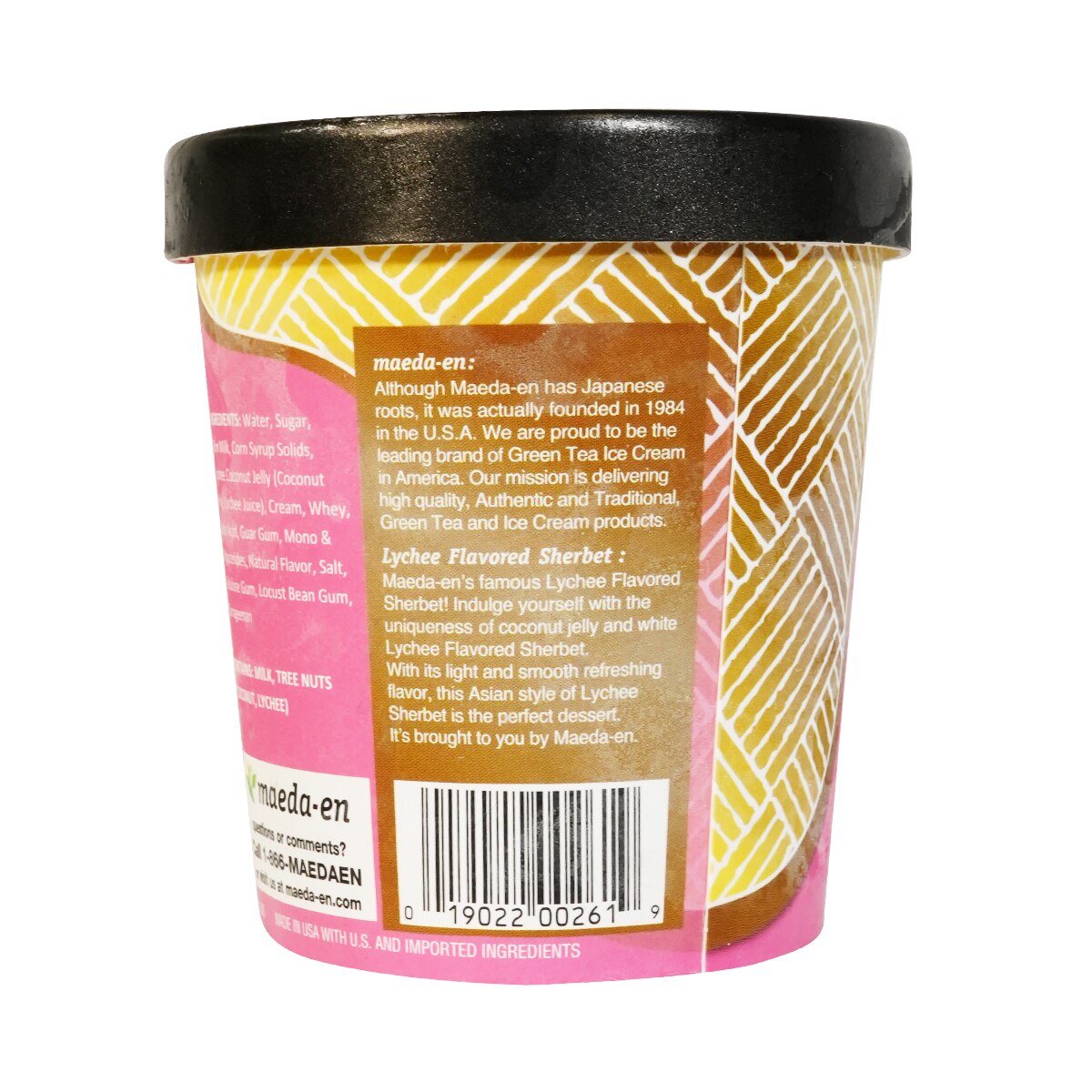クリーミー　マダラ＆ハシラマ Maeda-En Lychee Sherbet (16oz) | T&T Supermarket US