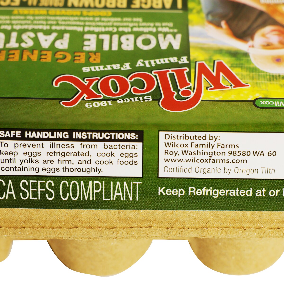 Wilcox Organic Pasture Raised Large AA Brown Eggs (12ct) ｜ 大統華