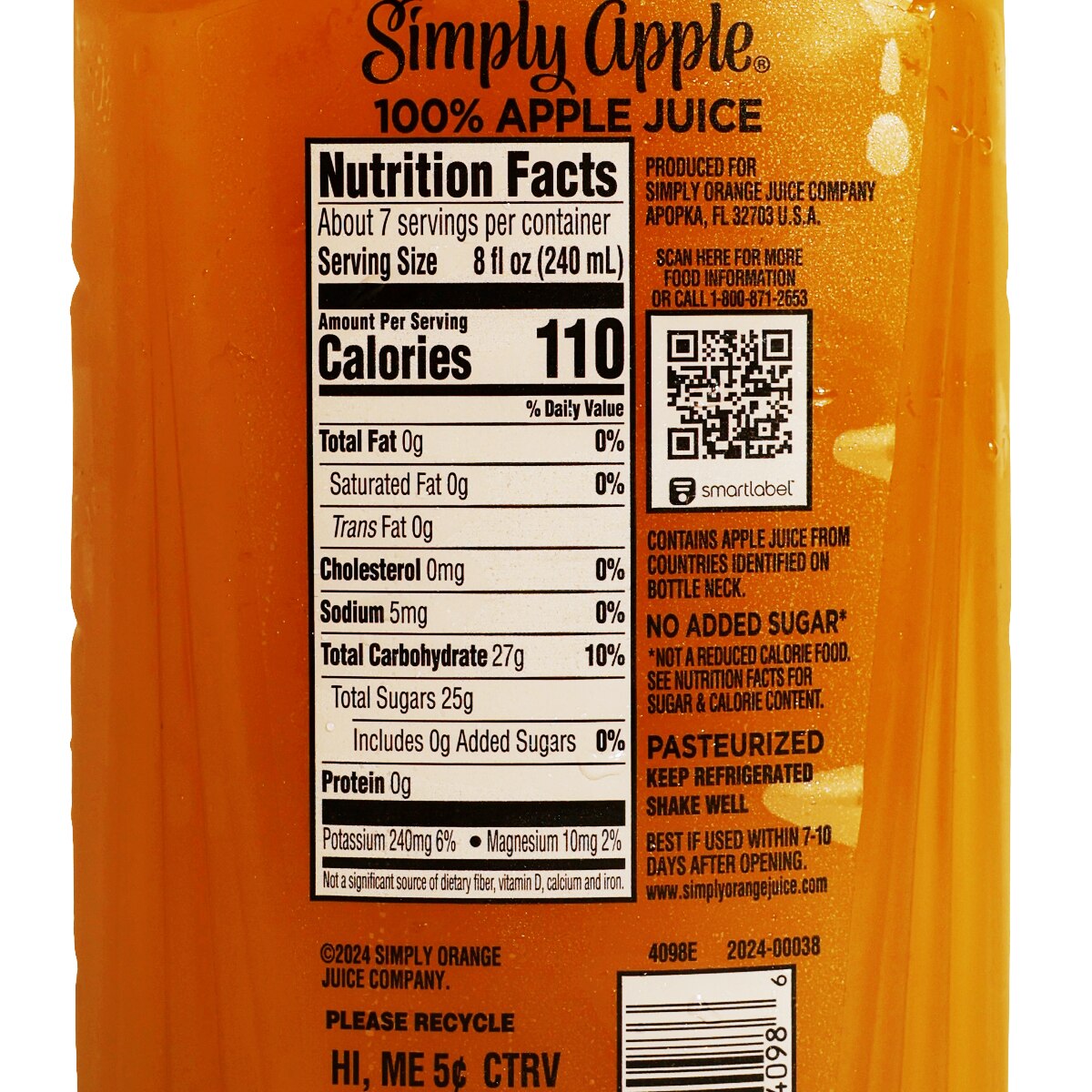 Simply Pure Pressed Apple Juice (52fl.oz) ｜ 大統華超級市場美國