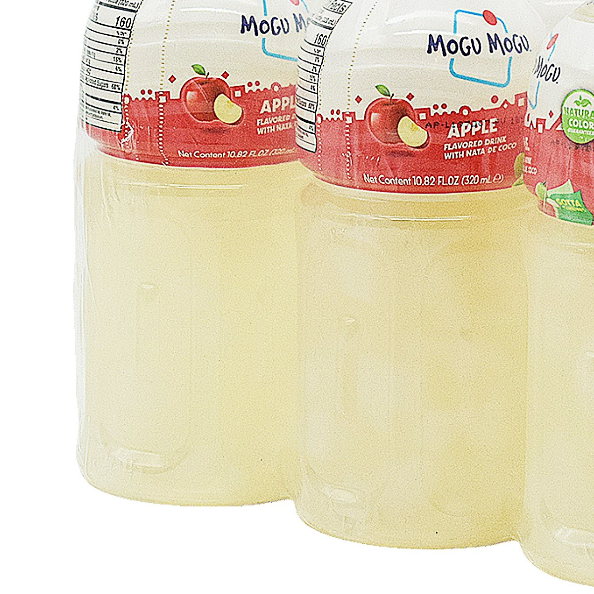 Mogu Mogu Drink with Nata De Coco - Apple Flavor (6x10.82fl.oz