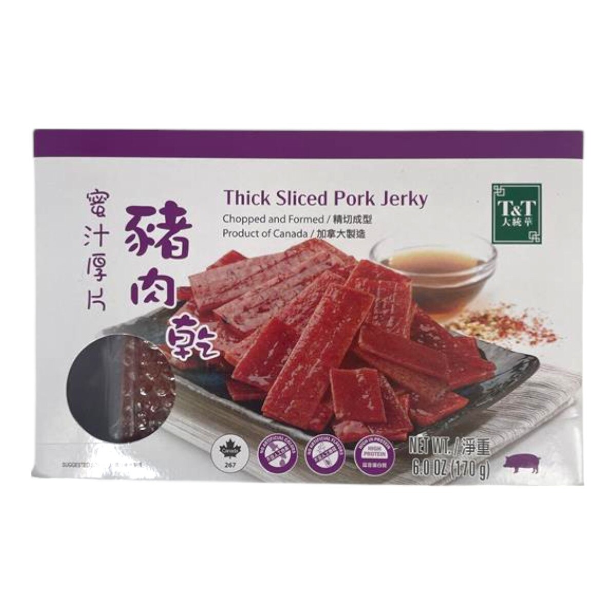 JUICY PORK & VEGGIES 50g×48袋 T&T Thick Sliced Pork Jerky (6oz) ｜ 大统华超级市场美国