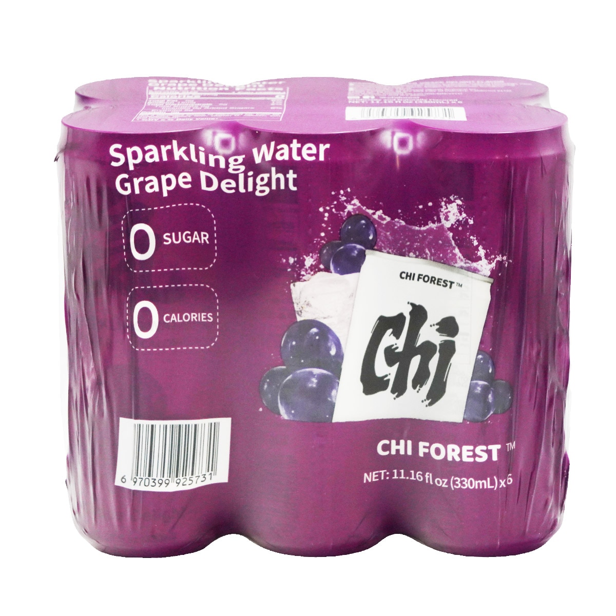 Chi Forest Sparkling Water Grape Delight Flavor (6x11.16fl.oz