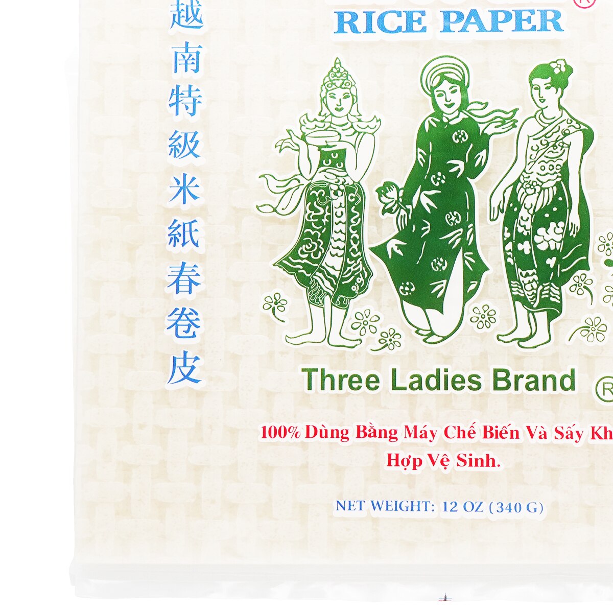 Three Ladies Square Rice Paper - 22cm (12oz) | T&T Supermarket US