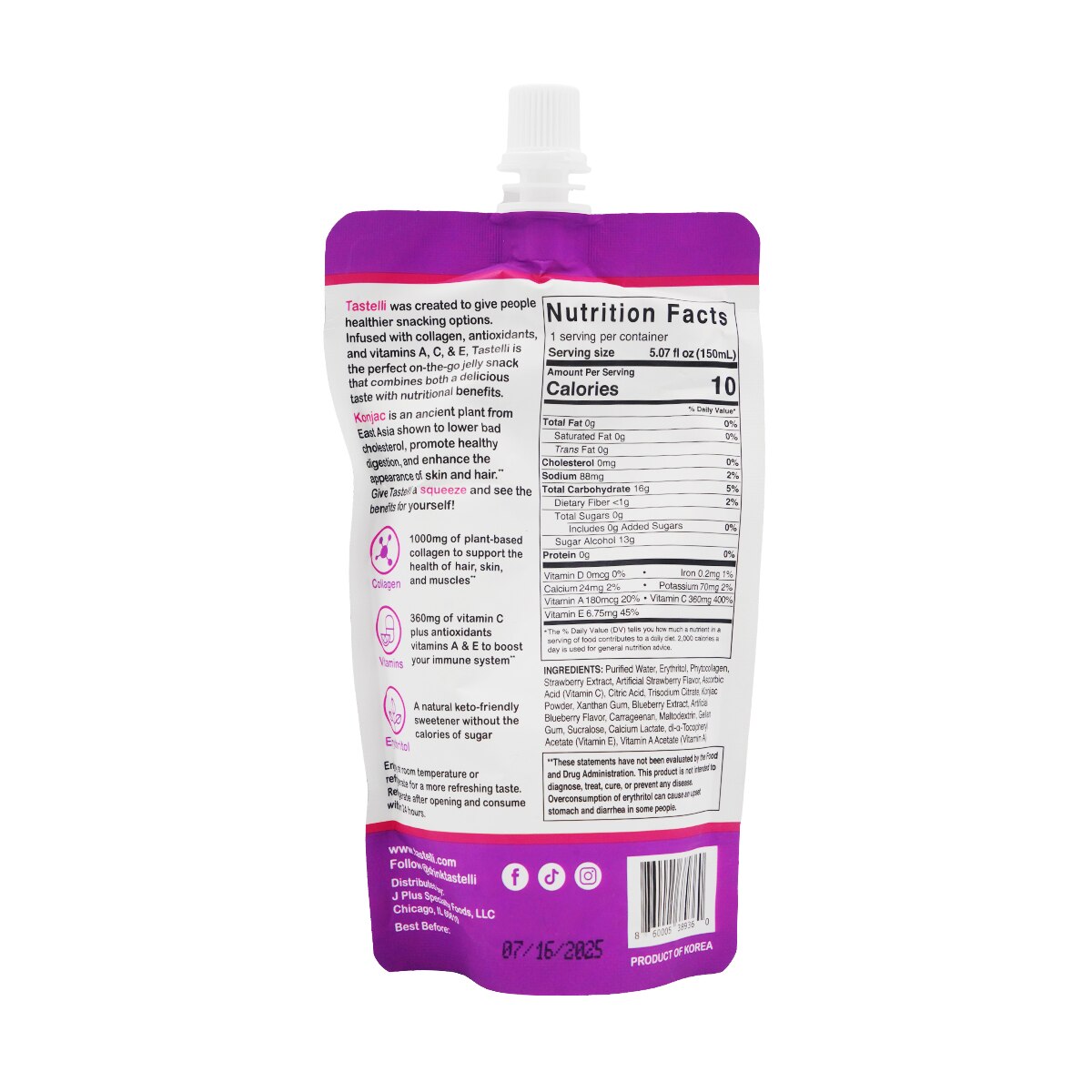 Tastelli Double Berry Konjac Jelly (5.07fl.oz) | T&T Supermarket US