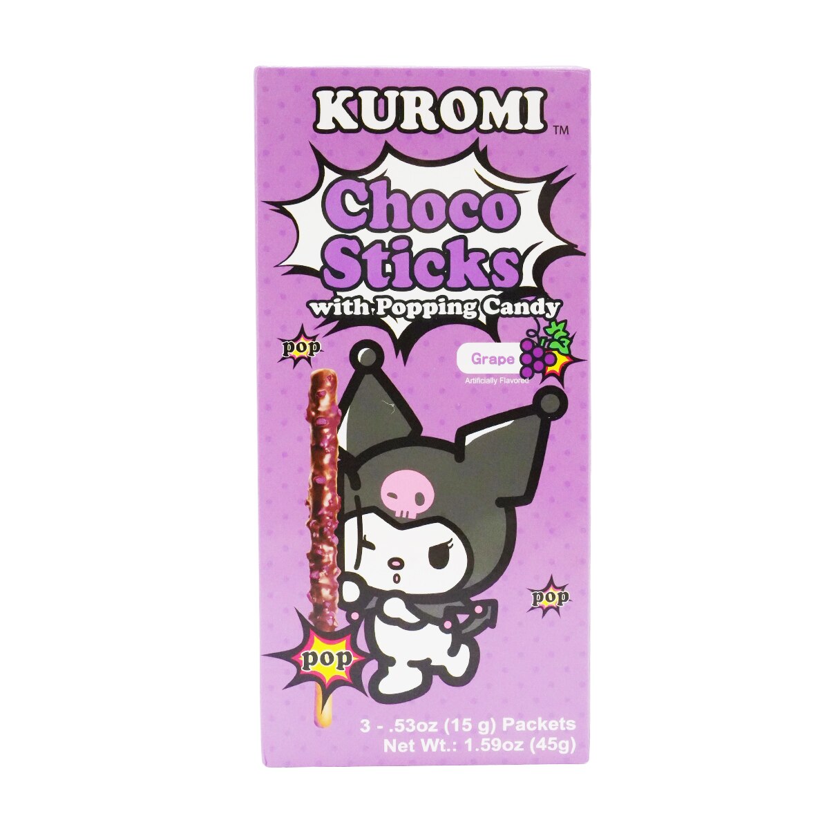 Sanrio Kuromi Choco Sticks - Grape Flavor (3x0.53oz) ｜ 大统华超级
