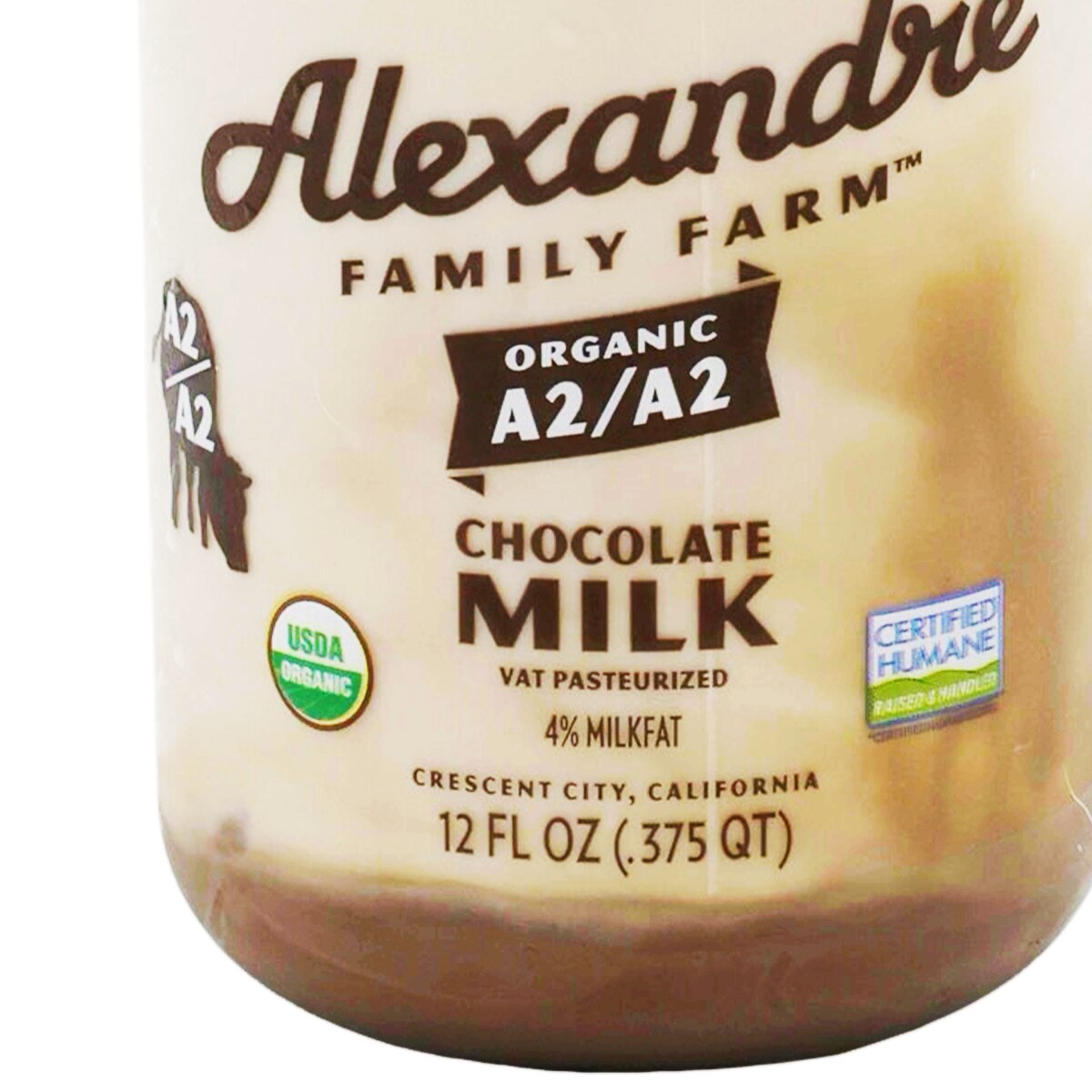 Alexandre Family Farm A2/A2 4% Fat Organic Chocolate Milk (12fl.oz