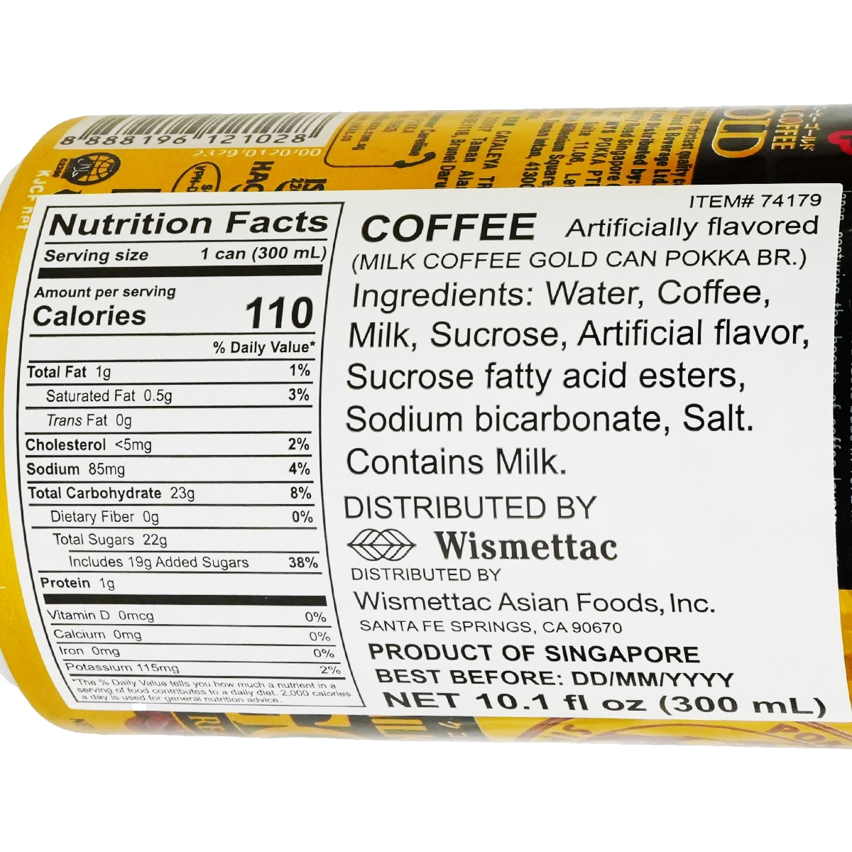 Pokka Milk Coffee Gold (10.1fl.oz) ｜ 大统华超级市场美国