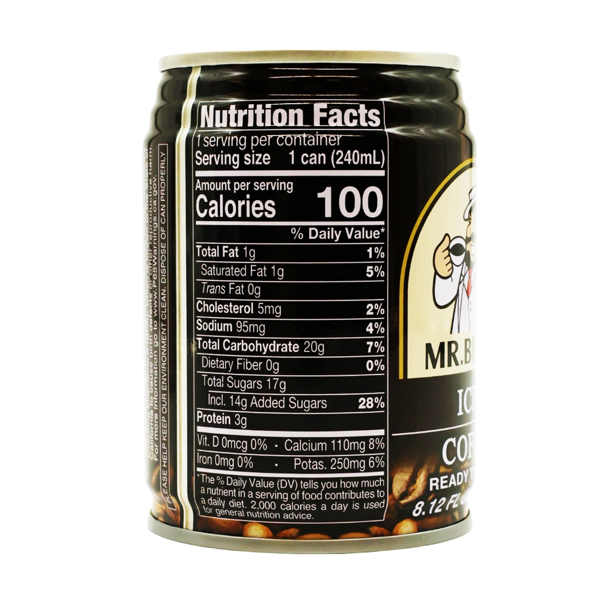 Mr. Brown Coffee Iced Coffee - Original Flavor (8.12fl.oz) ｜ 大統