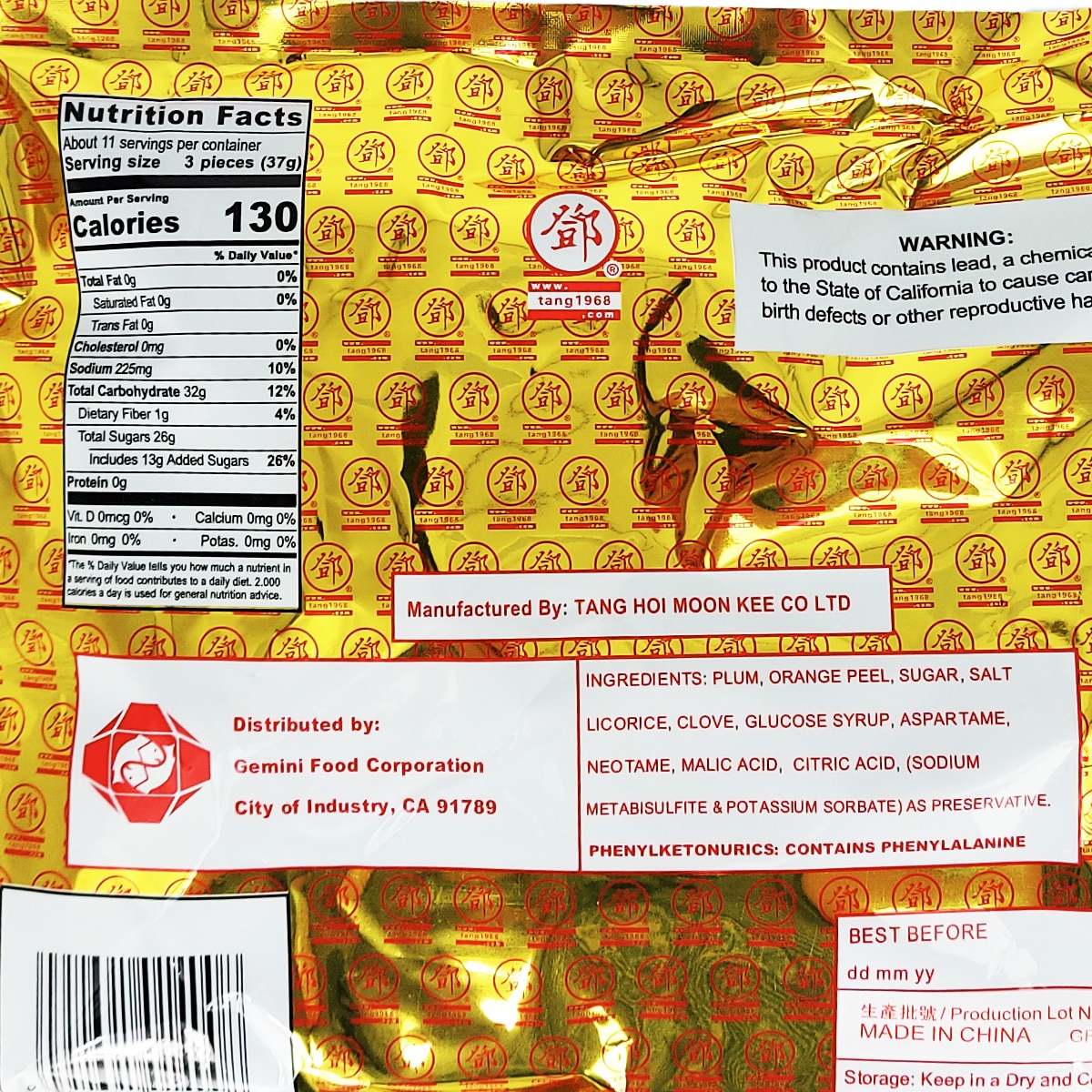 Tang's Chan Pui Mu Preserved Plum (14.1oz) | T&T Supermarket US