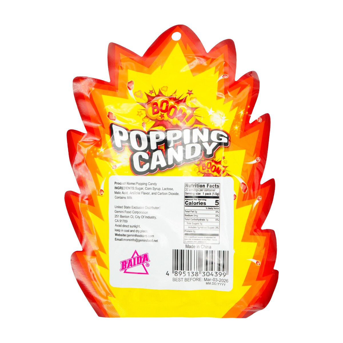 Baida Boom! Popping Candy Cola Flavor (20x0.053oz) ｜ 大统华超级