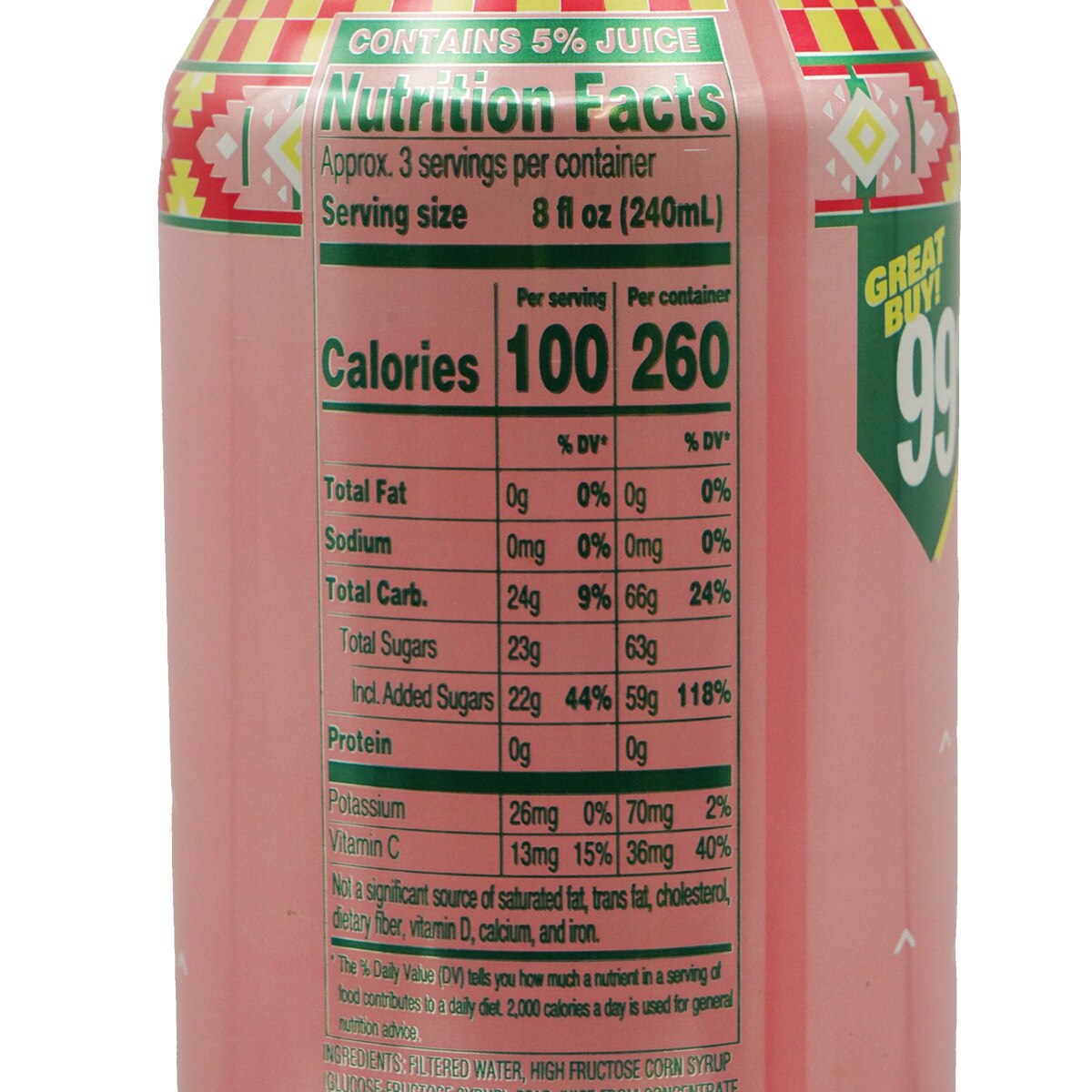 Arizona Kiwi Strawberry Fruit Juice Cocktail (22fl.oz) ｜ 大統華