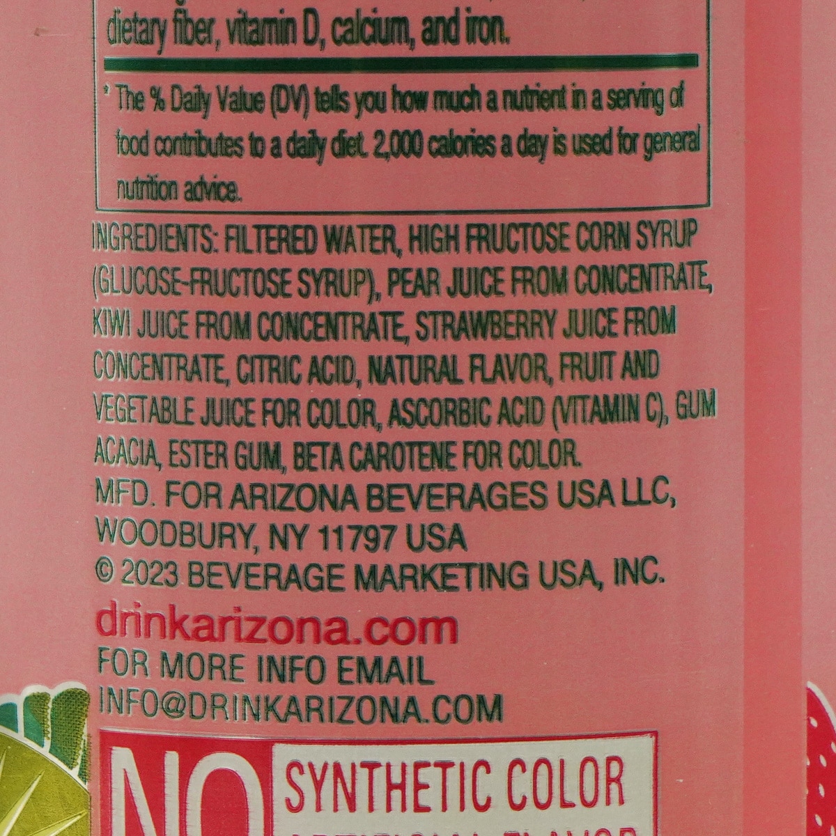 Arizona Kiwi Strawberry Fruit Juice Cocktail (22fl.oz) ｜ 大統華