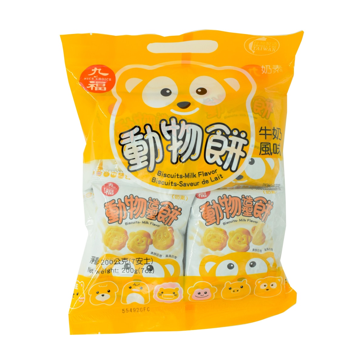 くまの流れ星クッキー☆ひよこちゃん Nice Choice Animal Biscuit - Milk Flavor (7oz) ｜ 大统华超级市场美国