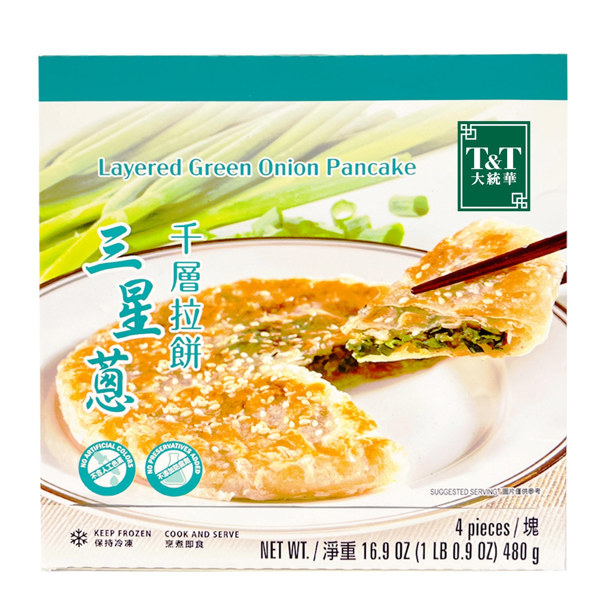 pancake商品 T&T Layered Green Onion Pancakes (16.9oz) ｜ 大統華超級市場美國
