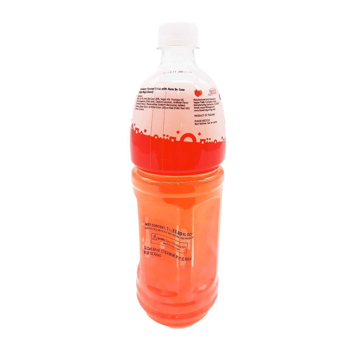 Mogu Mogu Drink with Nata De Coco - Strawberry Juice Flavor (33.8