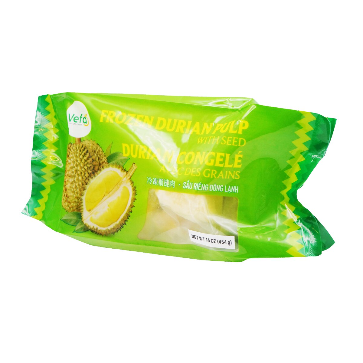 Vefa Frozen Durian Pulp with Seed (16oz) ｜ 大统华超级市场美国