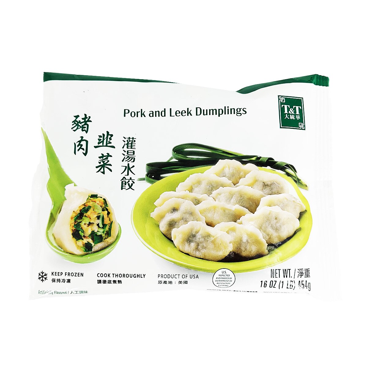 T&T Pork & Leek Dumplings (16oz) ｜ 大統華超級市場美國
