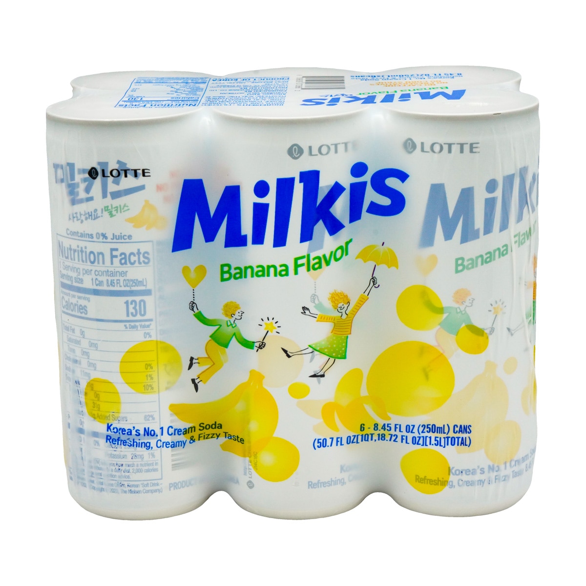 その他 Milk Lotte Milkis Cream Soda - Banana Flavor (6x8.45fl.oz) ｜ 大統華