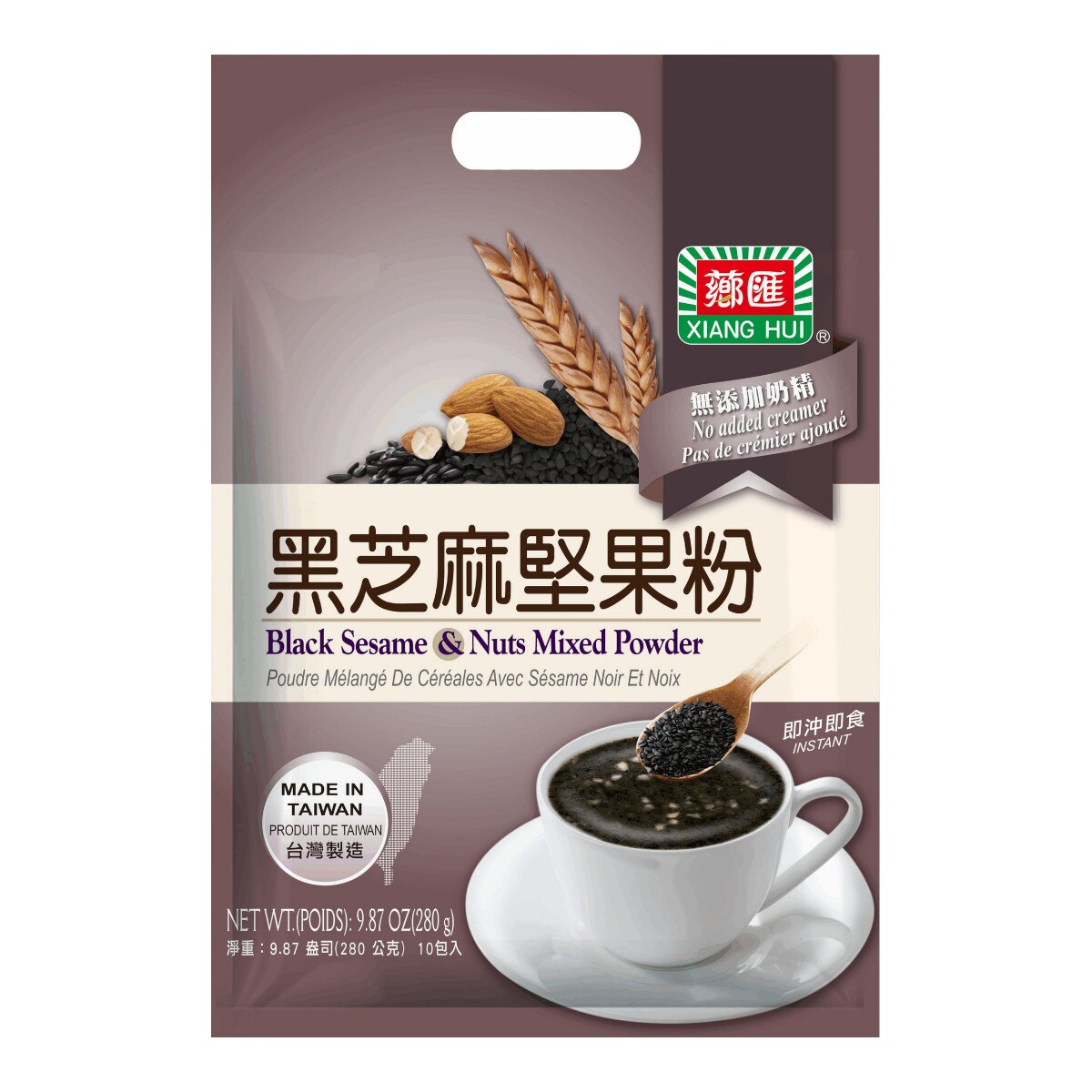Xiang Hui Black Sesame Nuts Mixed Powder (10x0.98oz) ｜ 大统华超级