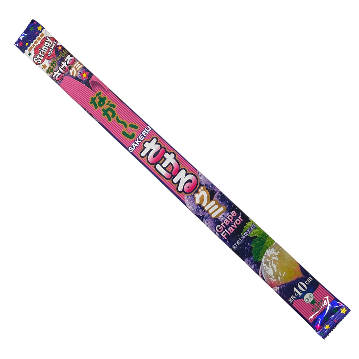 UHA 40cm Sakeru Stringy Gummy - Grape Flavor (1.16oz) ｜ 大统华
