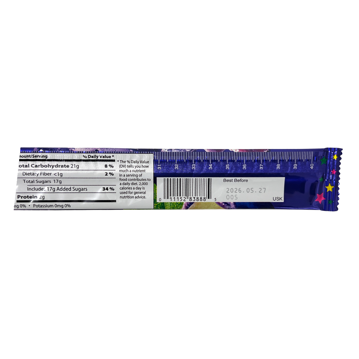 UHA 40cm Sakeru Stringy Gummy - Grape Flavor (1.16oz) | T&T