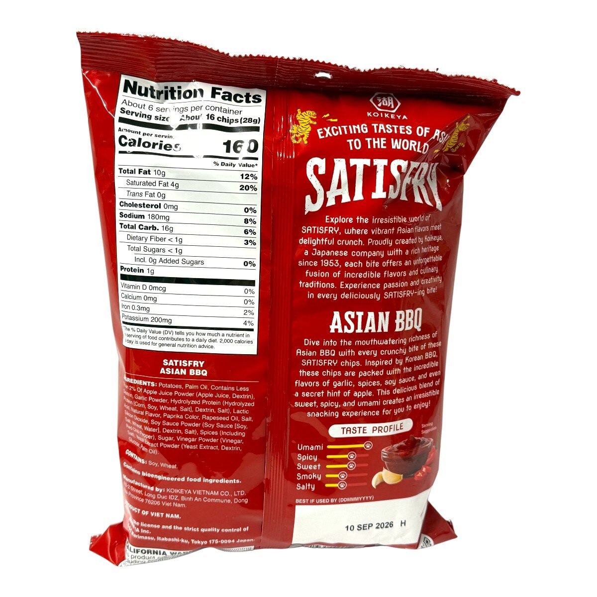 Koikeya Satisfry Asian BBQ Chips (5.9oz) ｜ 大统华超级市场美国